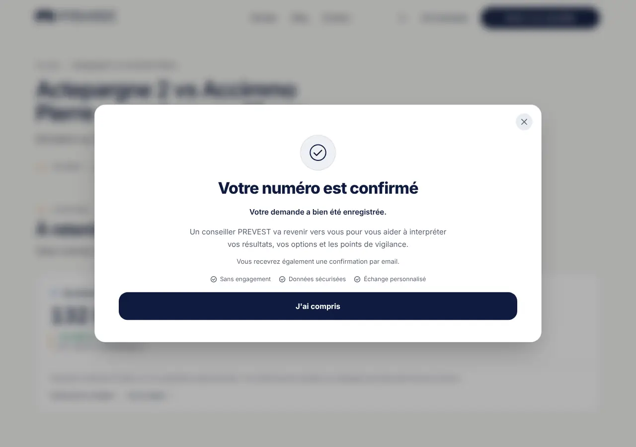 Demande d'accompagnement remplie avec des données fictives, puis confirmation du téléphone par code SMS.